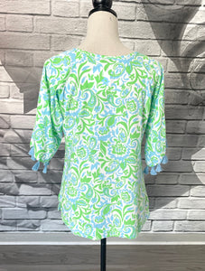Lynn Top in Lime Paisely
