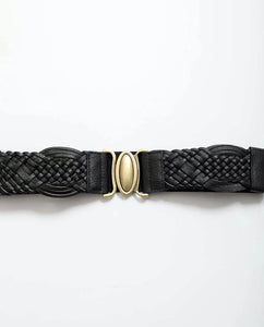 Kori Elastic Braided Belt in Black