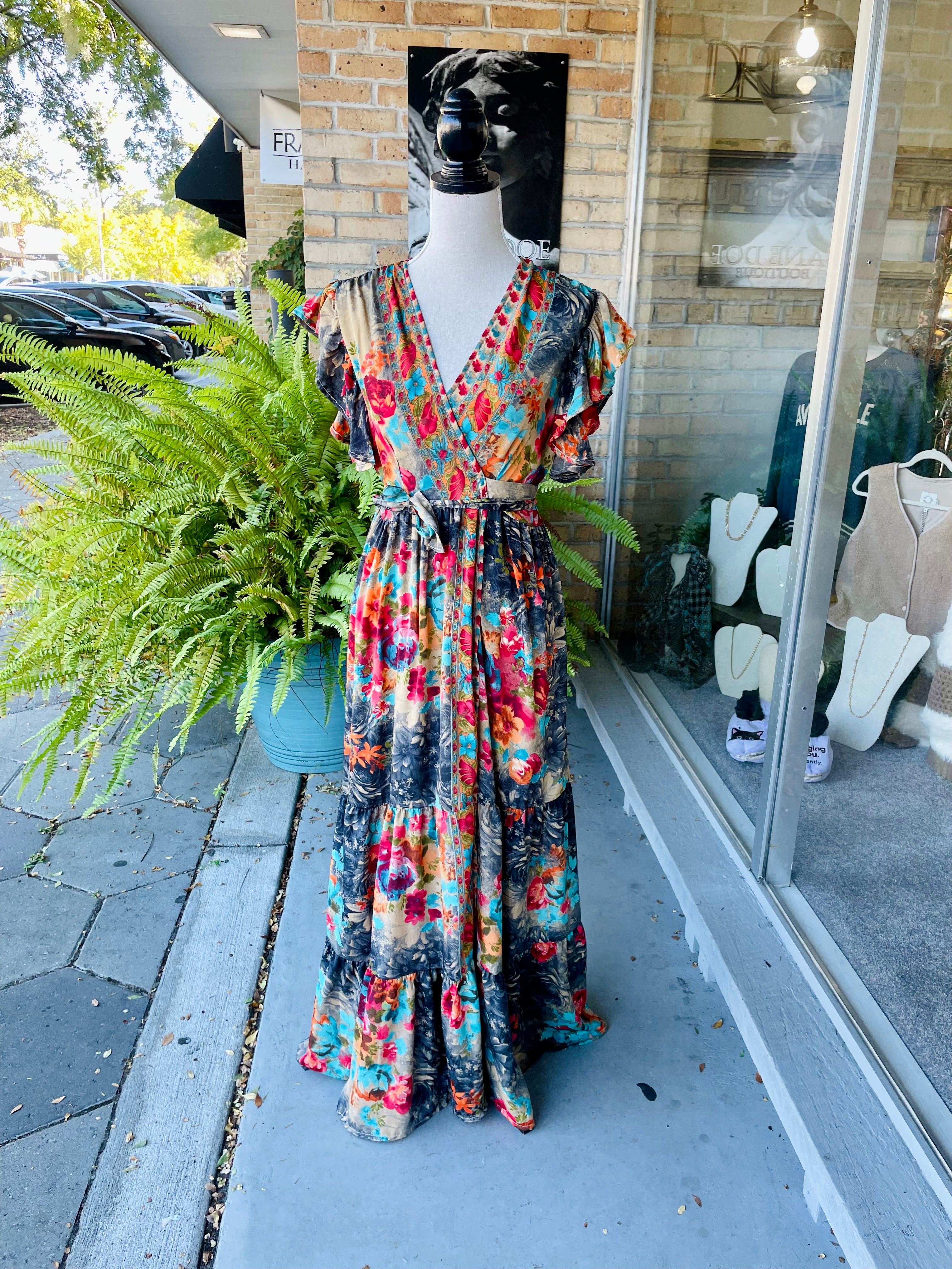 Margaret Wrap Dress in Multi