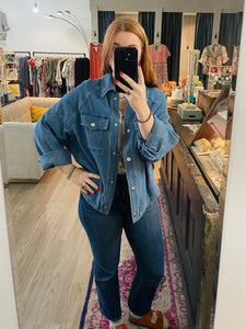Quinn Denim Bomber Style Jacket