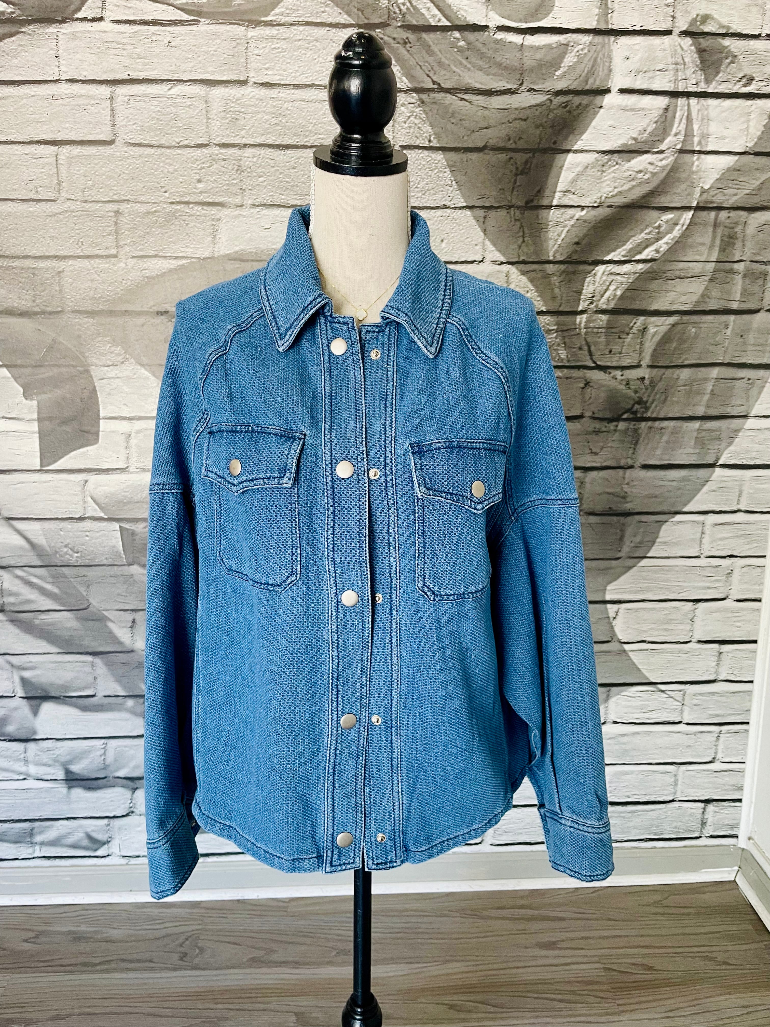 Quinn Denim Bomber Style Jacket