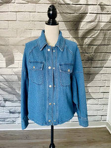 Quinn Denim Bomber Style Jacket