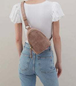 Fern Hobo Sling Bag in Buffed Leather Hazel
