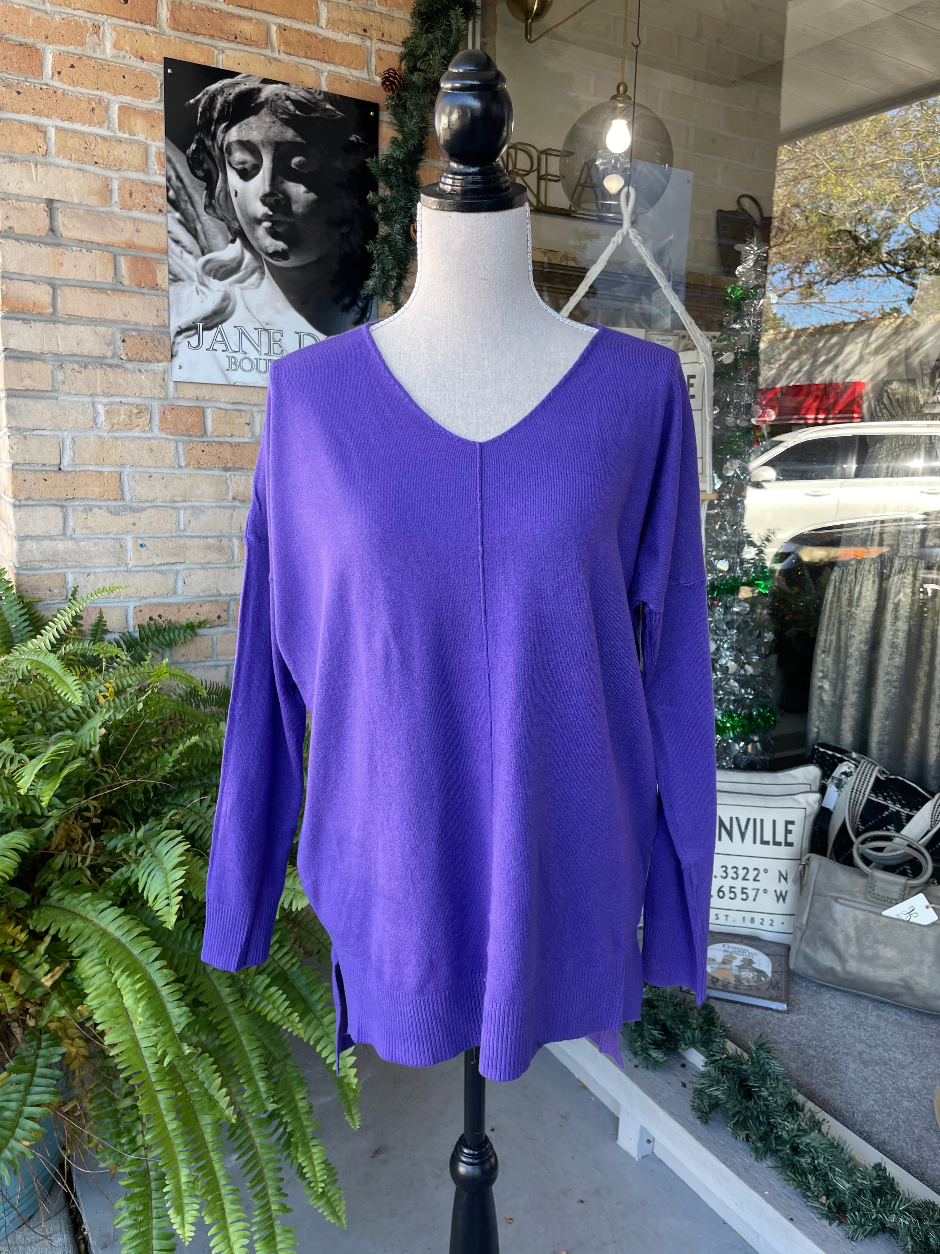 Dahlia Sweater Tunic in Purple