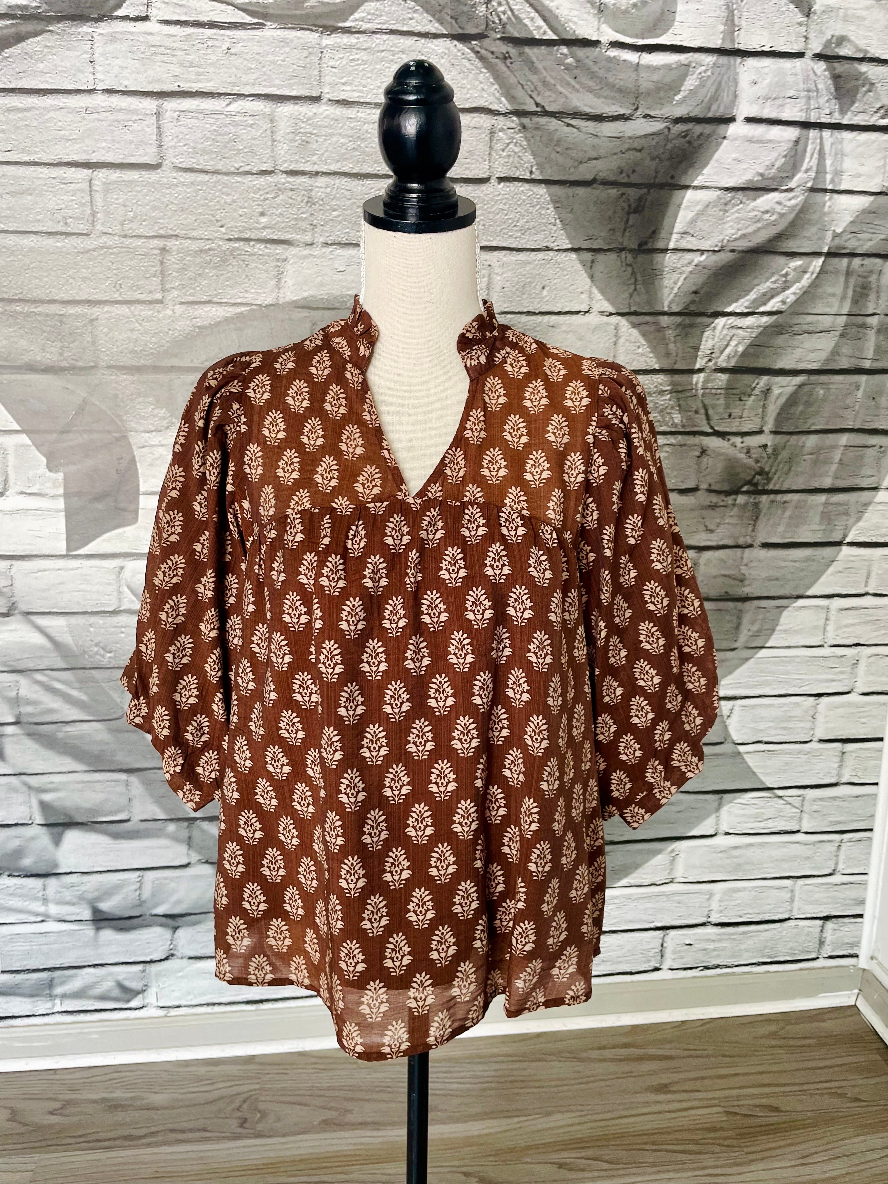 Erica Blouse in Acorn