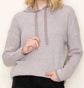 Mable Pinstripe Hoodie in Mocha