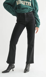 Slim Cropped Bootcut Jean in Black