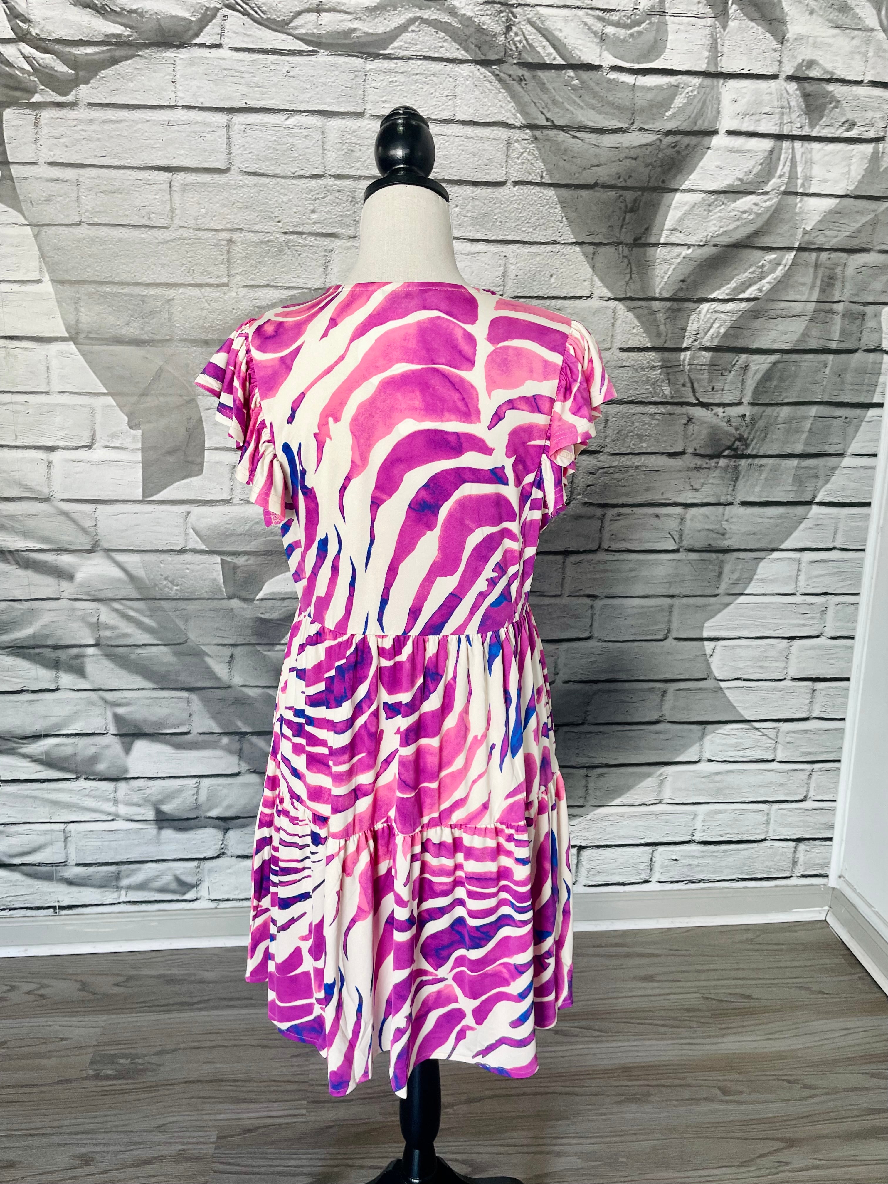 Brooke Dress in Purple Batik