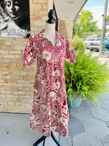Debbie Midi Dress in Wine