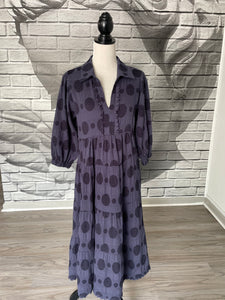 Stella Midi Dress in Navy