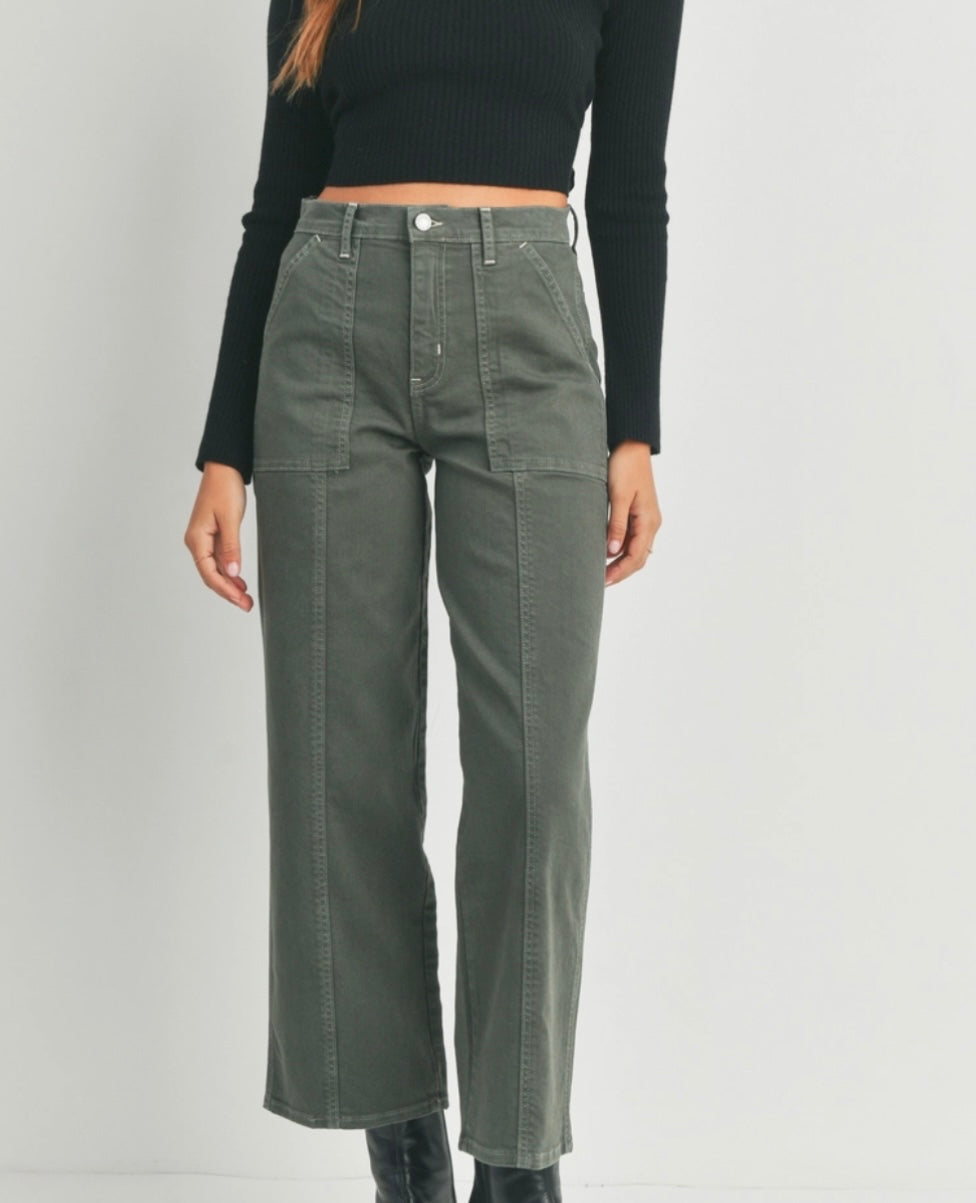 Seamed Utility Straight in Artichoke