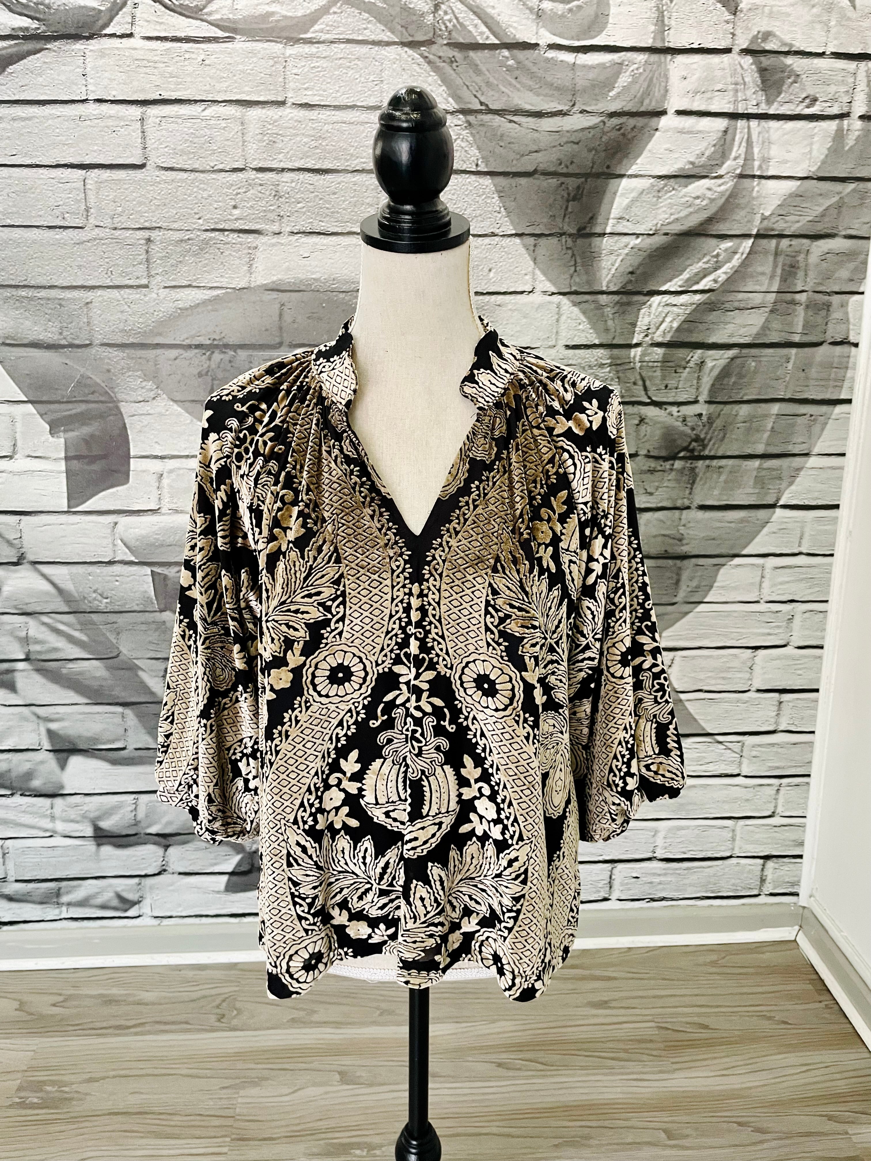 Catarina Velvet Blouse in Smoke