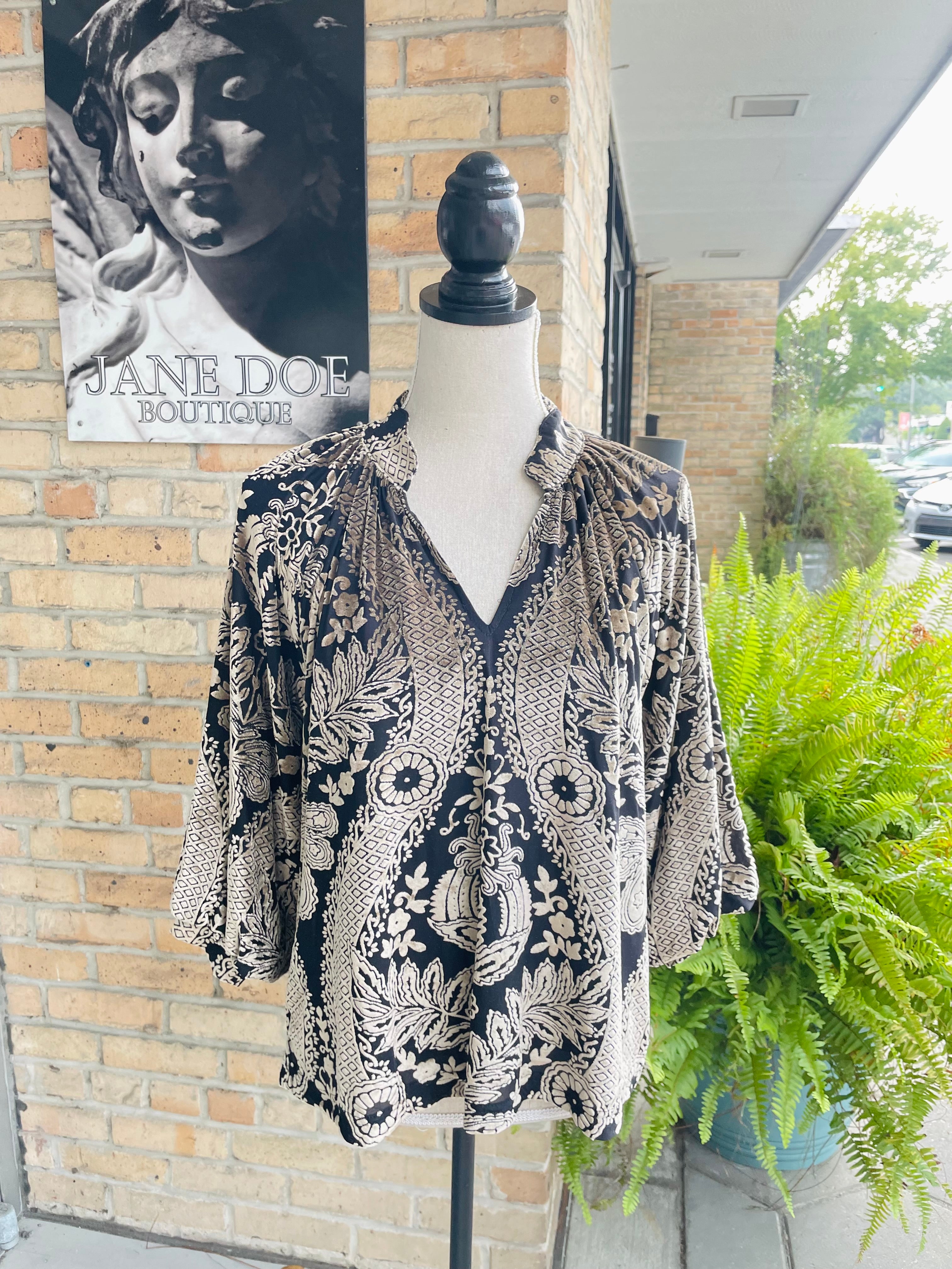 Catarina Velvet Blouse in Smoke