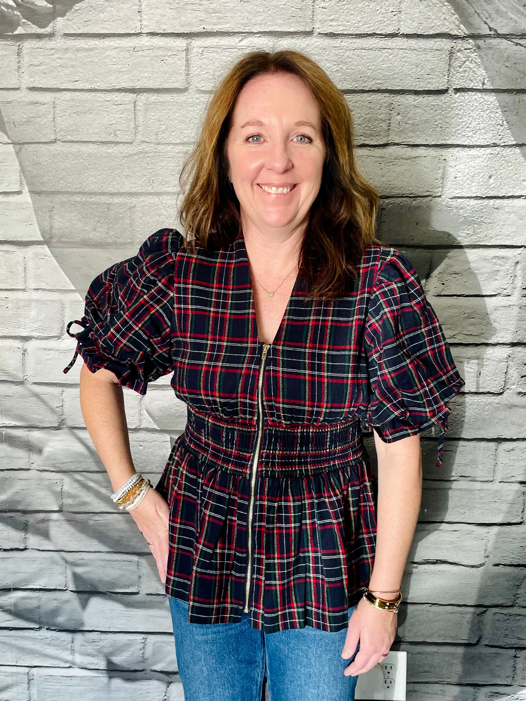 Finley Plaid Blouse