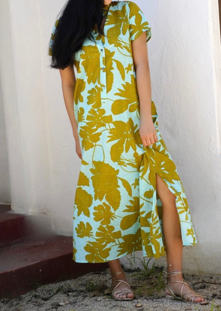 Delilah Maxi Dress in Turquiose