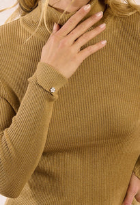 Erin Knit Blouse in Golden Beige