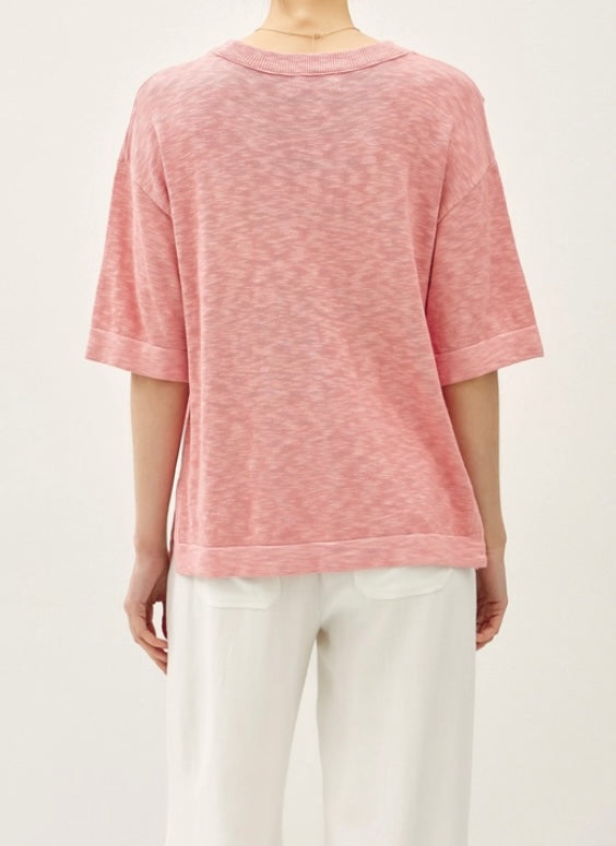 Amy Knit Blouse in Rose