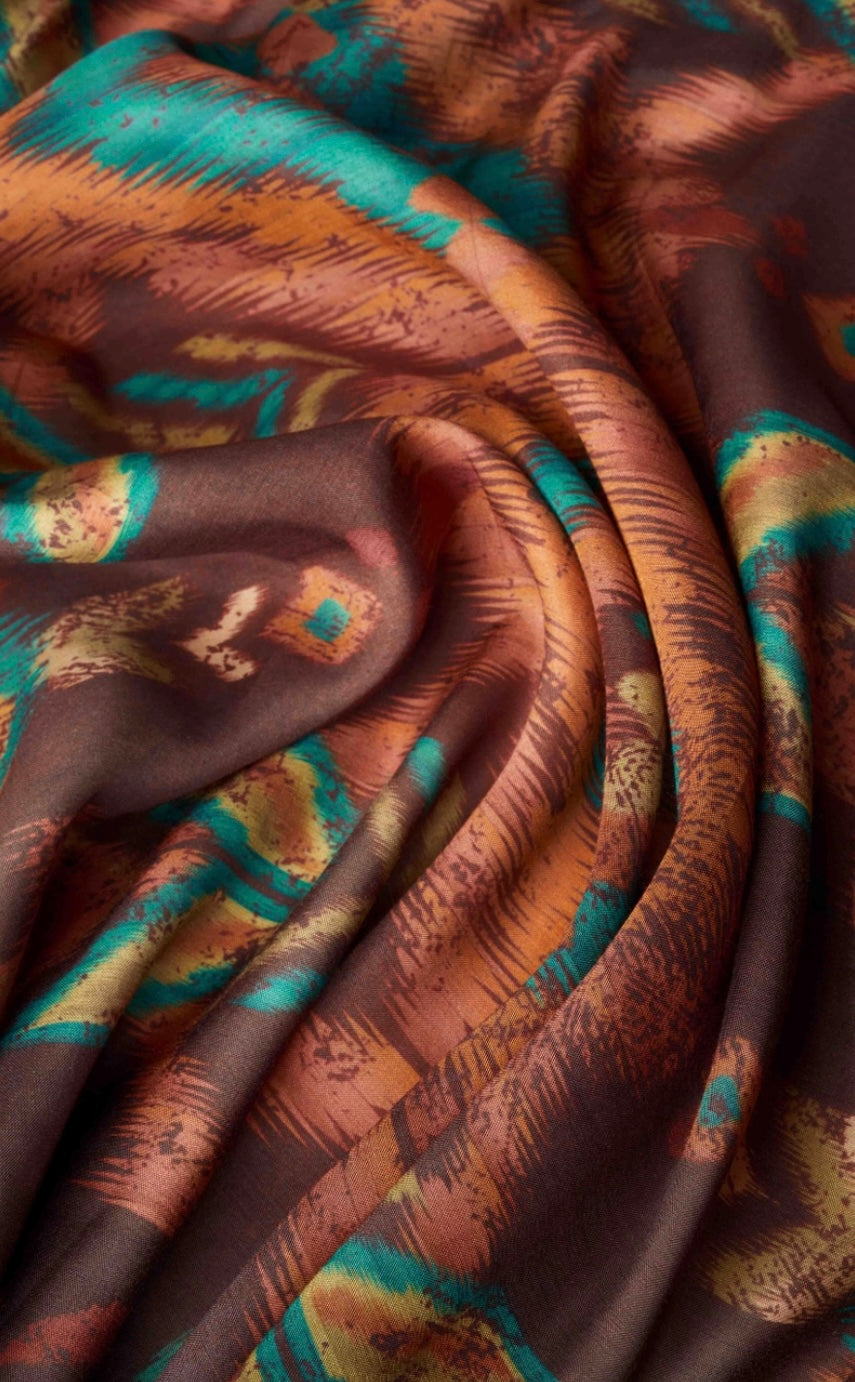 Chocolate Ikat Kimono Gown