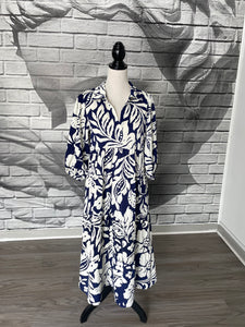 Demi Midi Dress in Navy