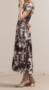 Samantha Dress in Dark Marble