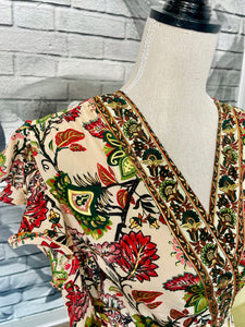 Margaret Wrap Dress in Winter Garden