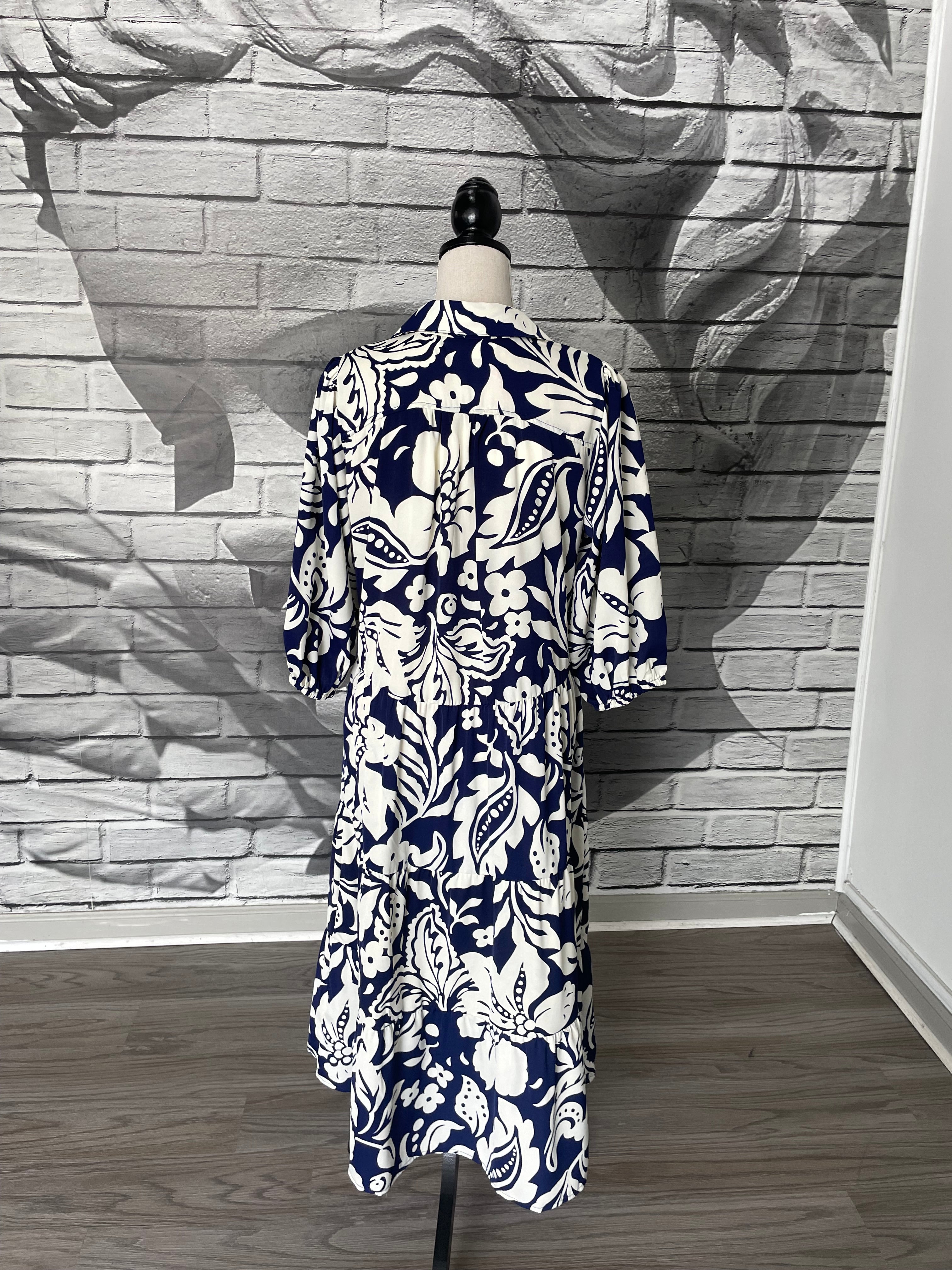 Demi Midi Dress in Navy