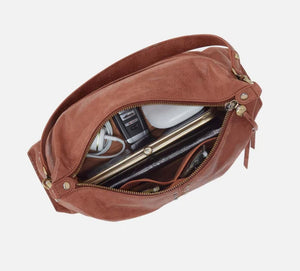 Avon Hobo Shoulder Bag in Burnished Saddle Buffed Leather
