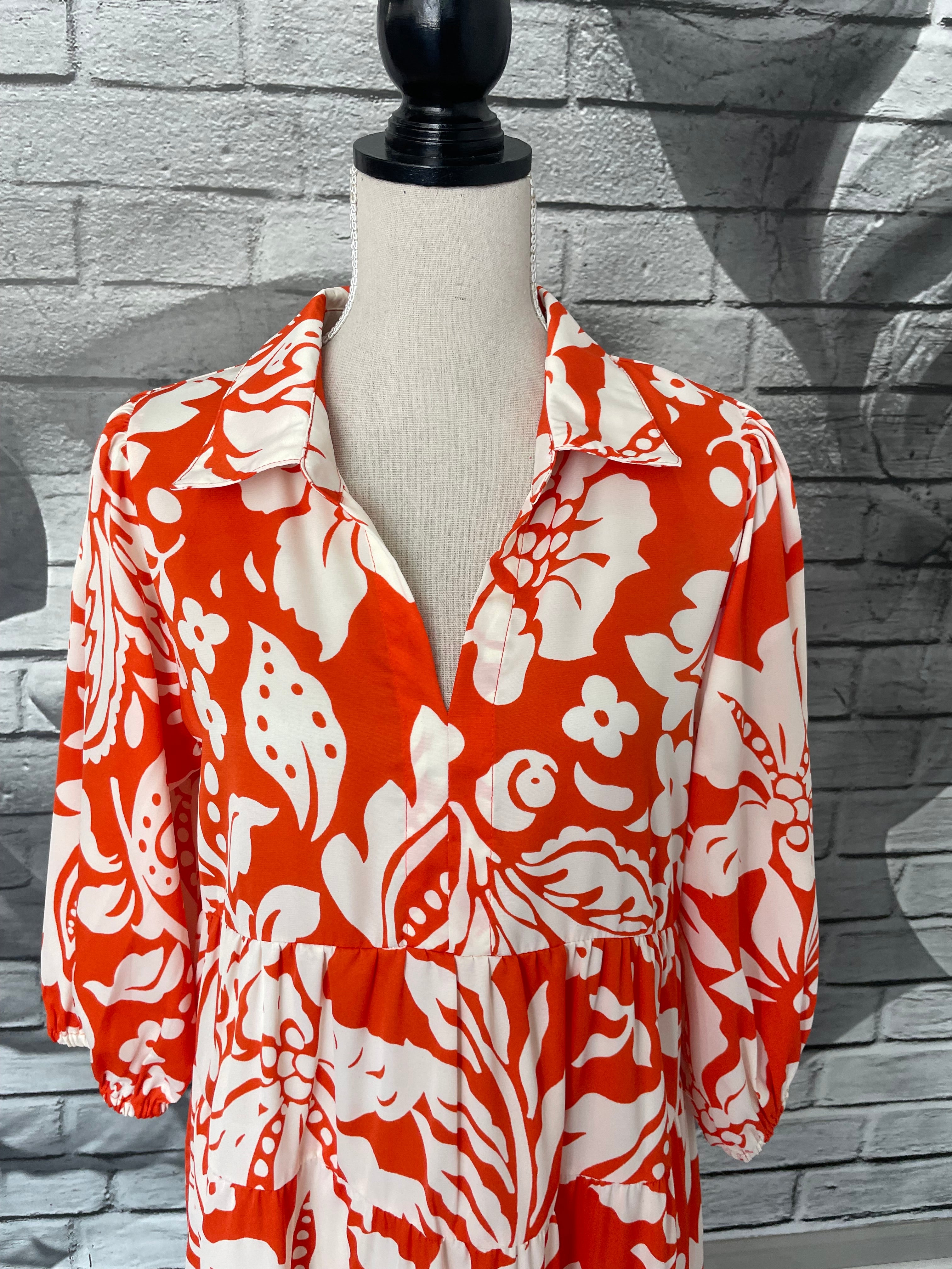 Demi Midi Dress in Sunset