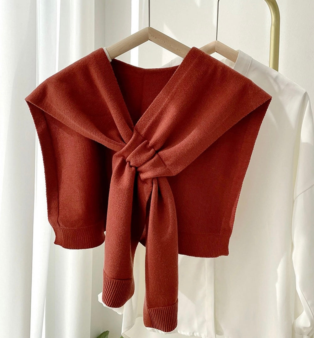 Anna Knotted Shawl in Brick