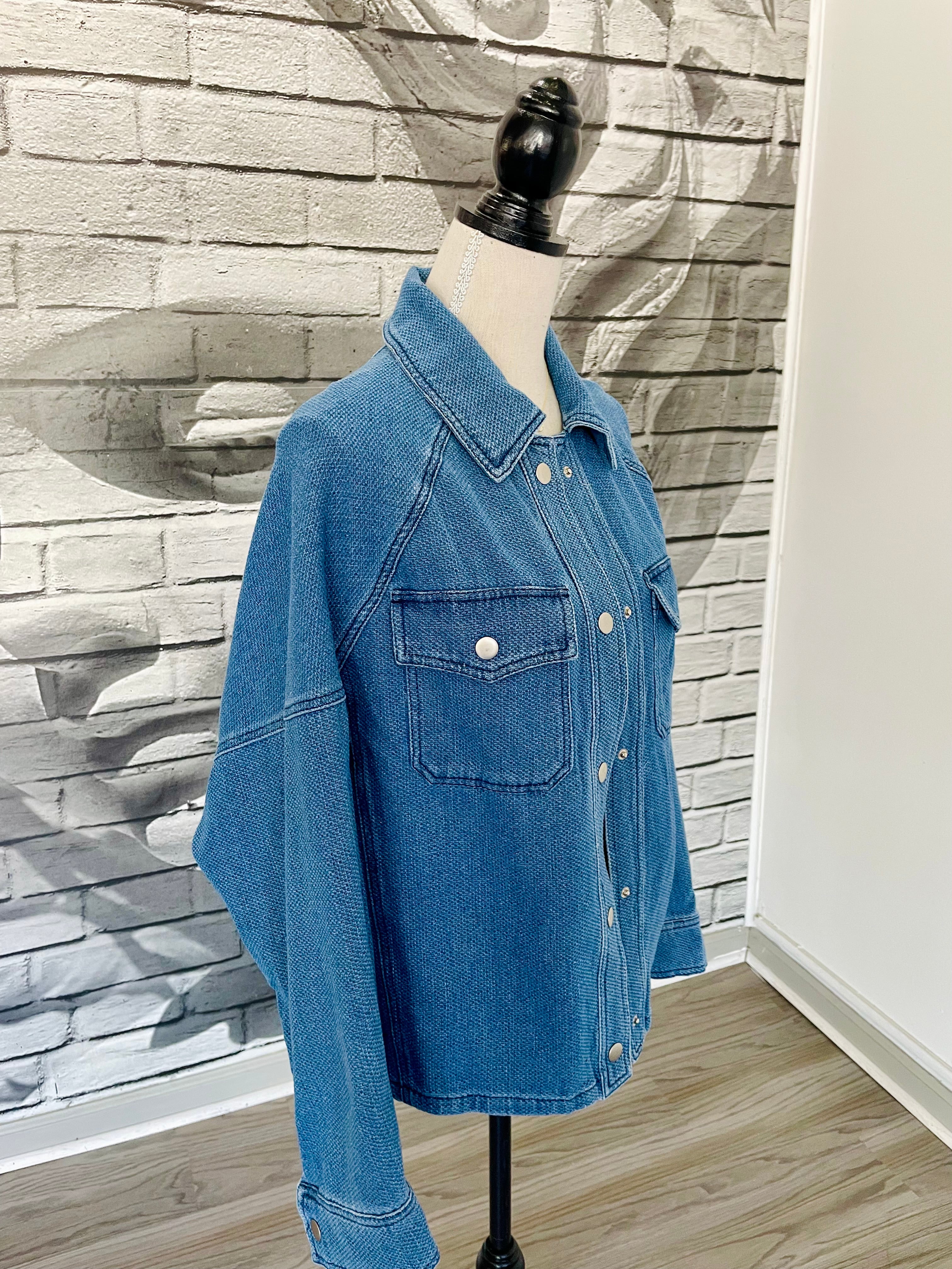 Quinn Denim Bomber Style Jacket