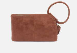 Sable Hobo Wristlet in Burnished Saddle Buffed Leather