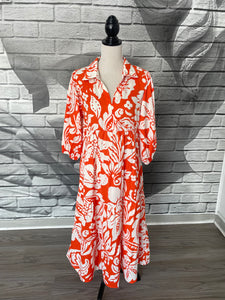 Demi Midi Dress in Sunset