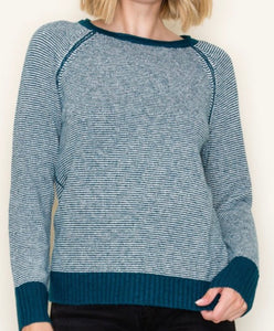 Claire Pinstripe Pullover in Teal