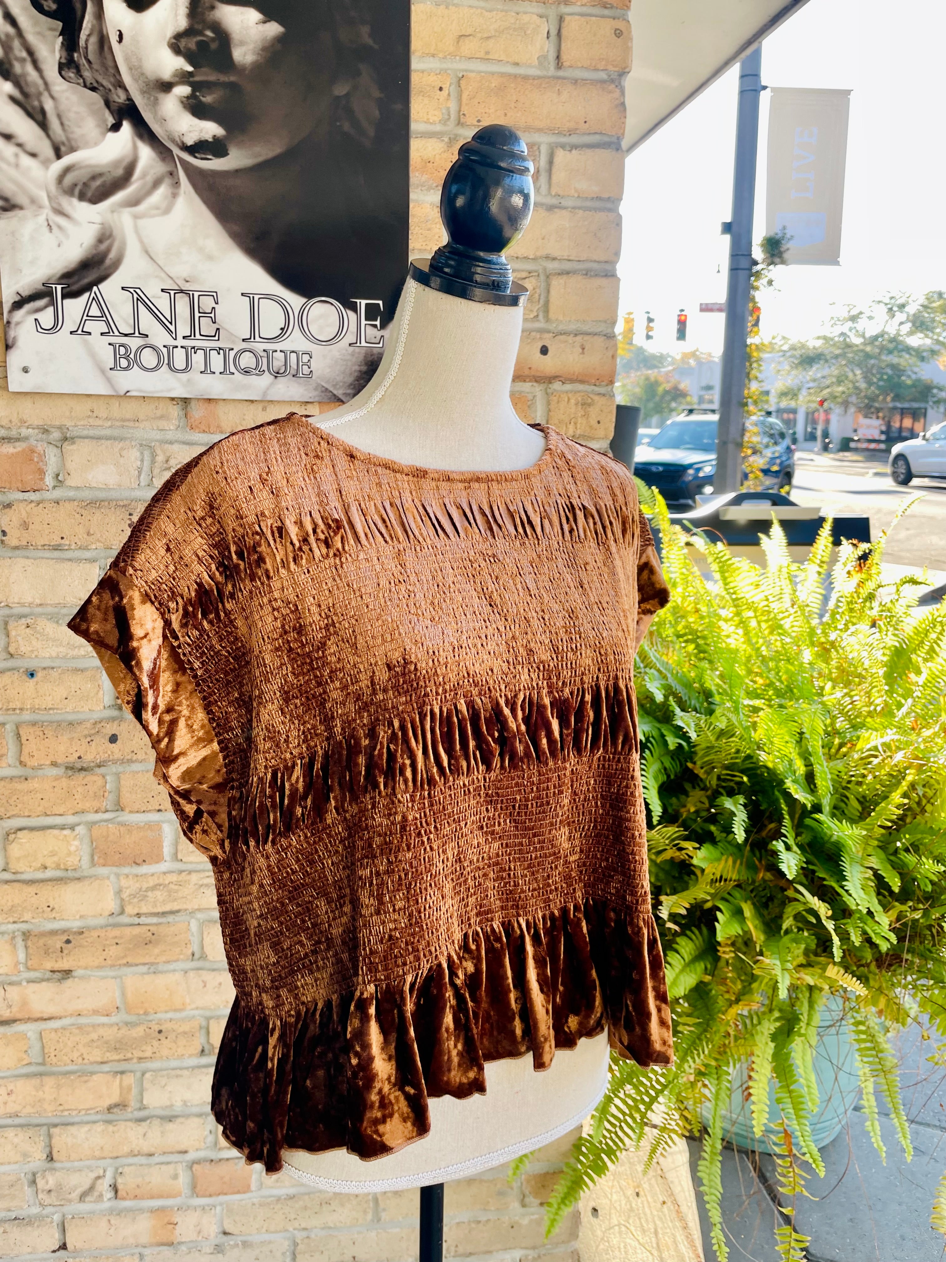 Fendi Velvet Blouse in Copper
