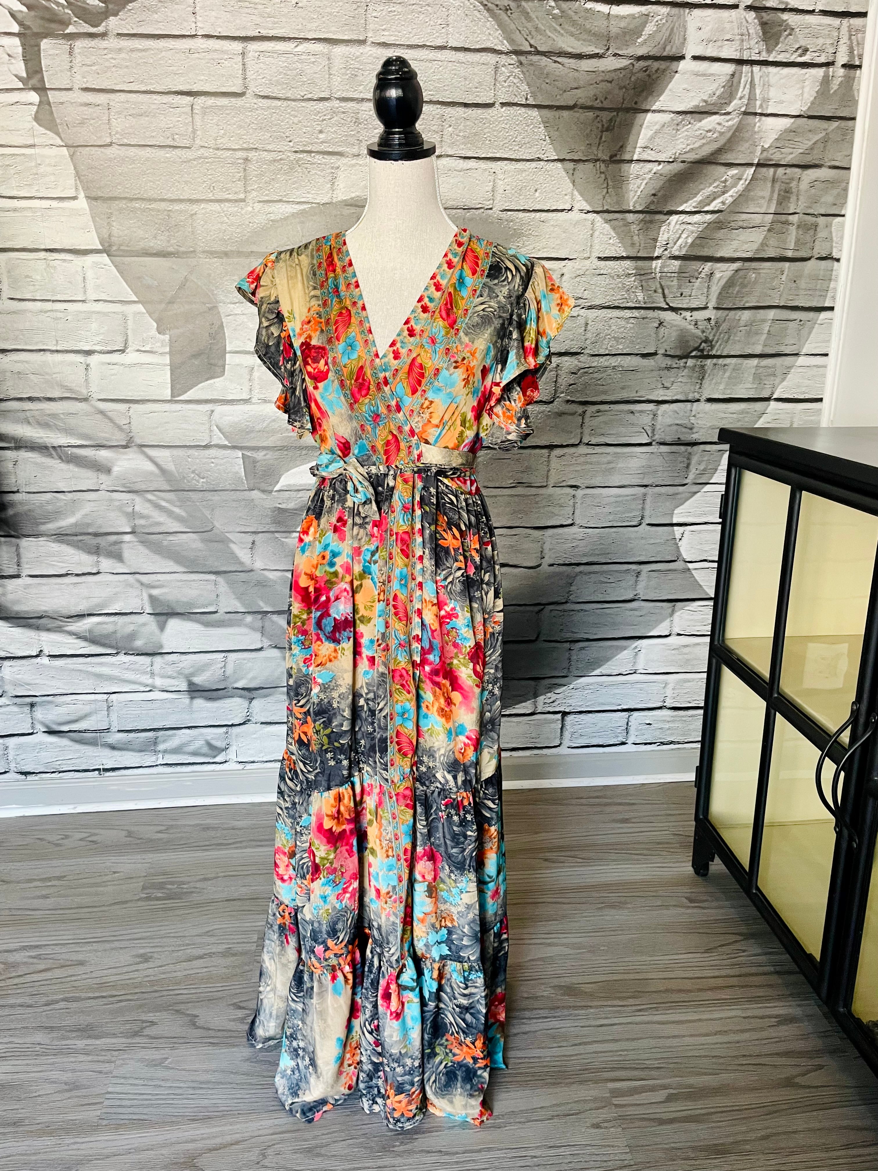 Margaret Wrap Dress in Multi