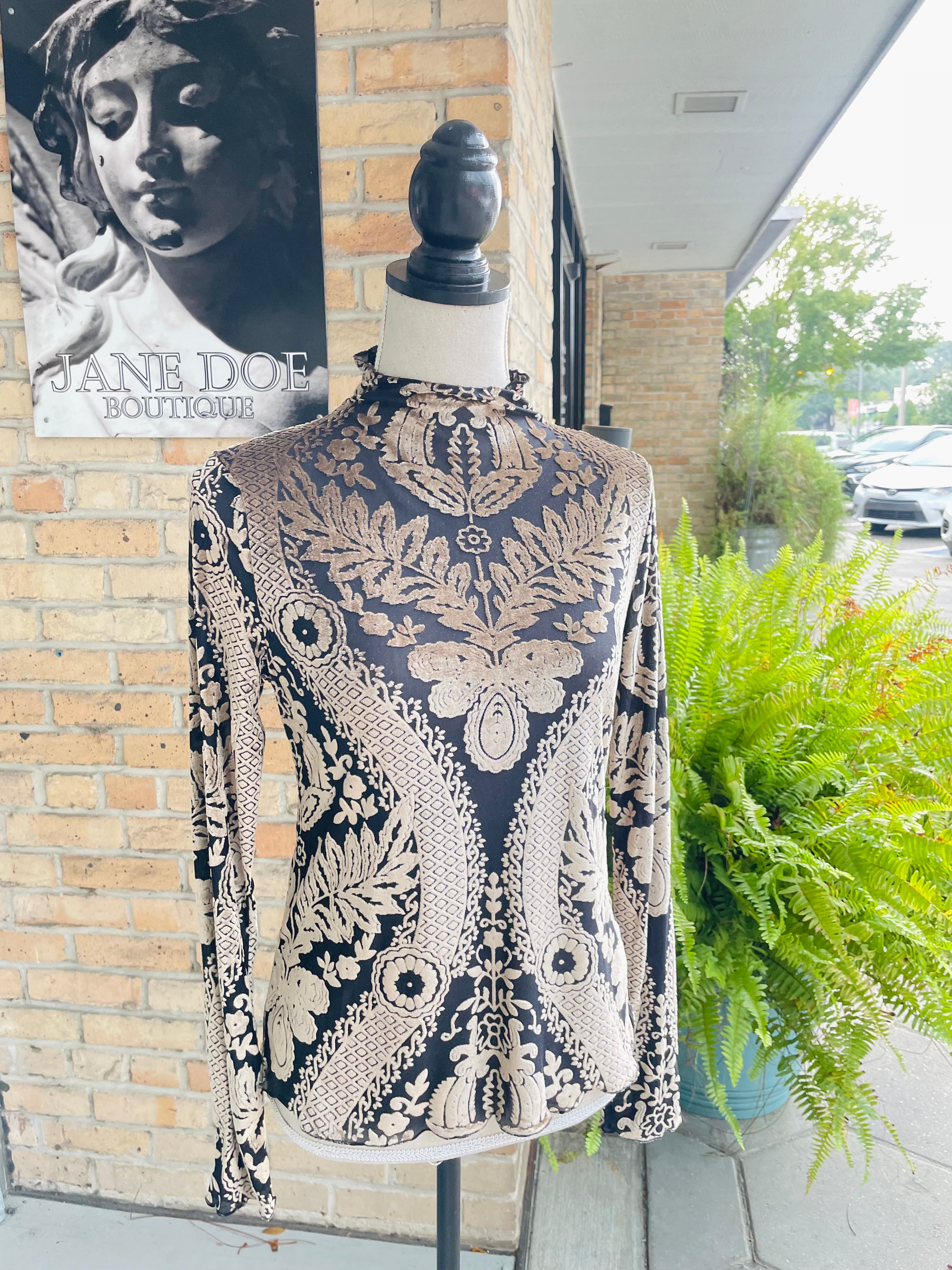 Clarke Velvet Blouse in Smoke