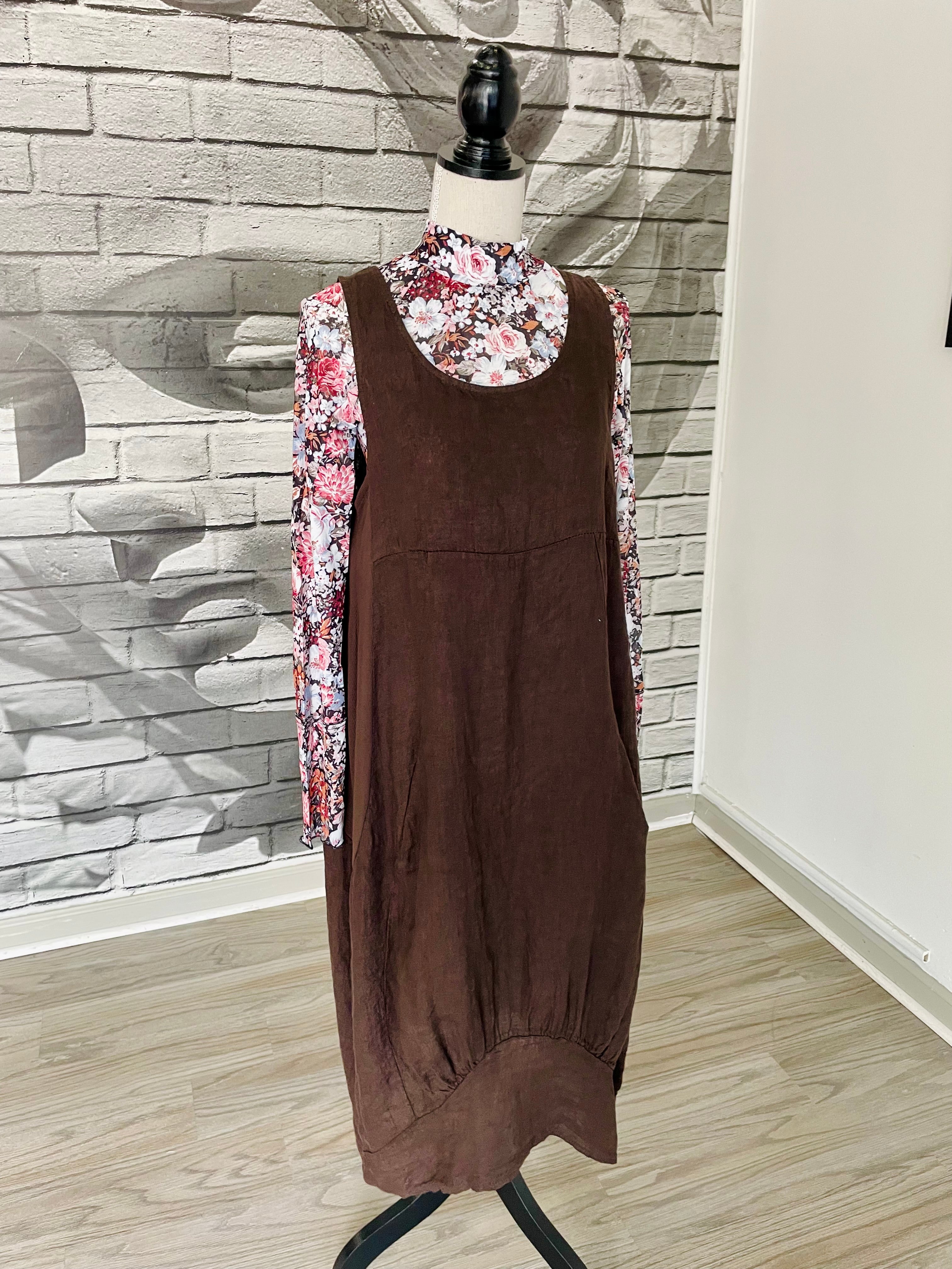 Verona Dress in Chocolate