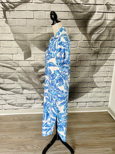 Hailey Midi in Periwinkle Jungle
