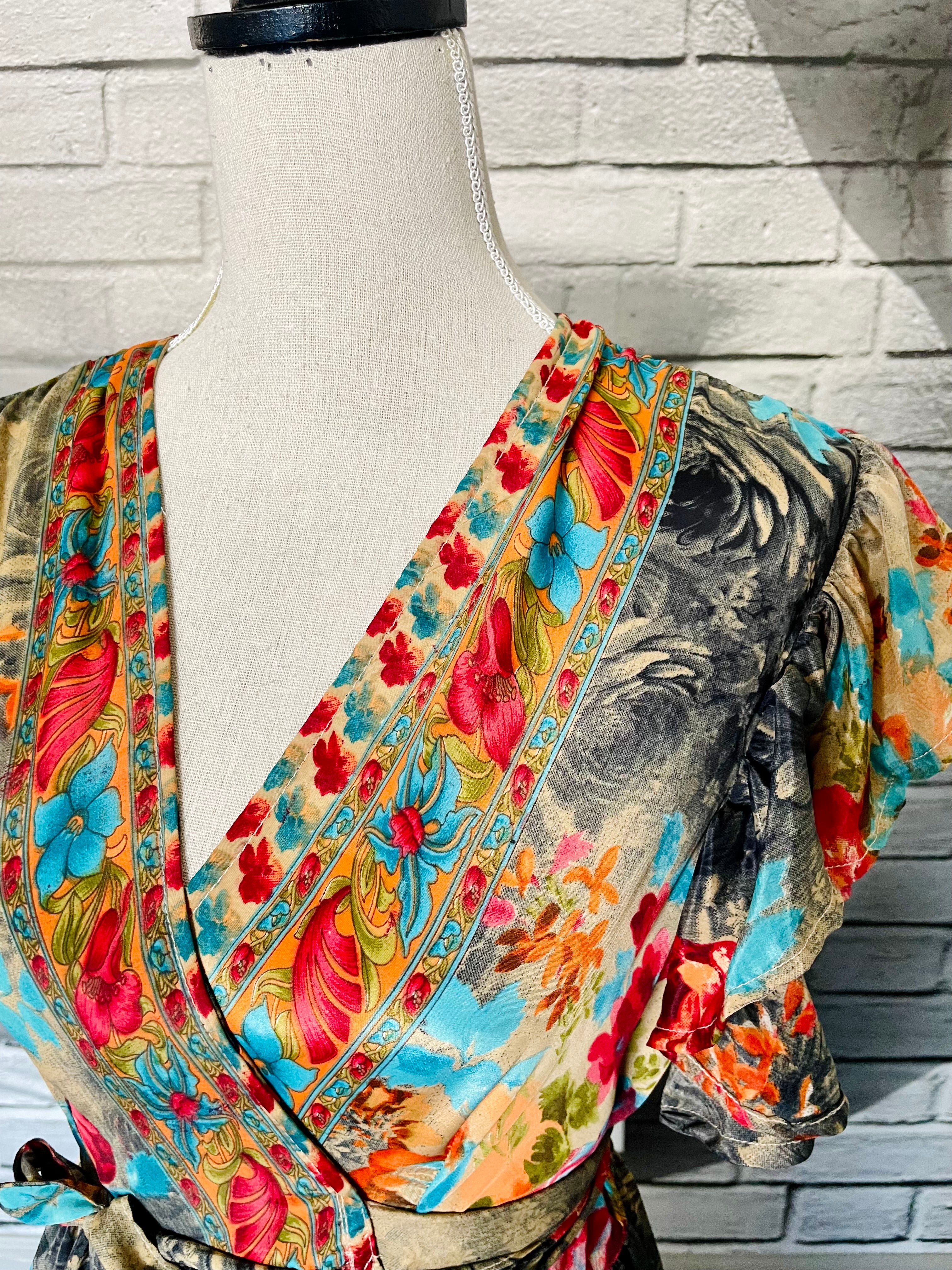 Margaret Wrap Dress in Multi