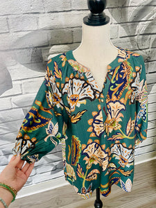 Leighton Blouse in Teal