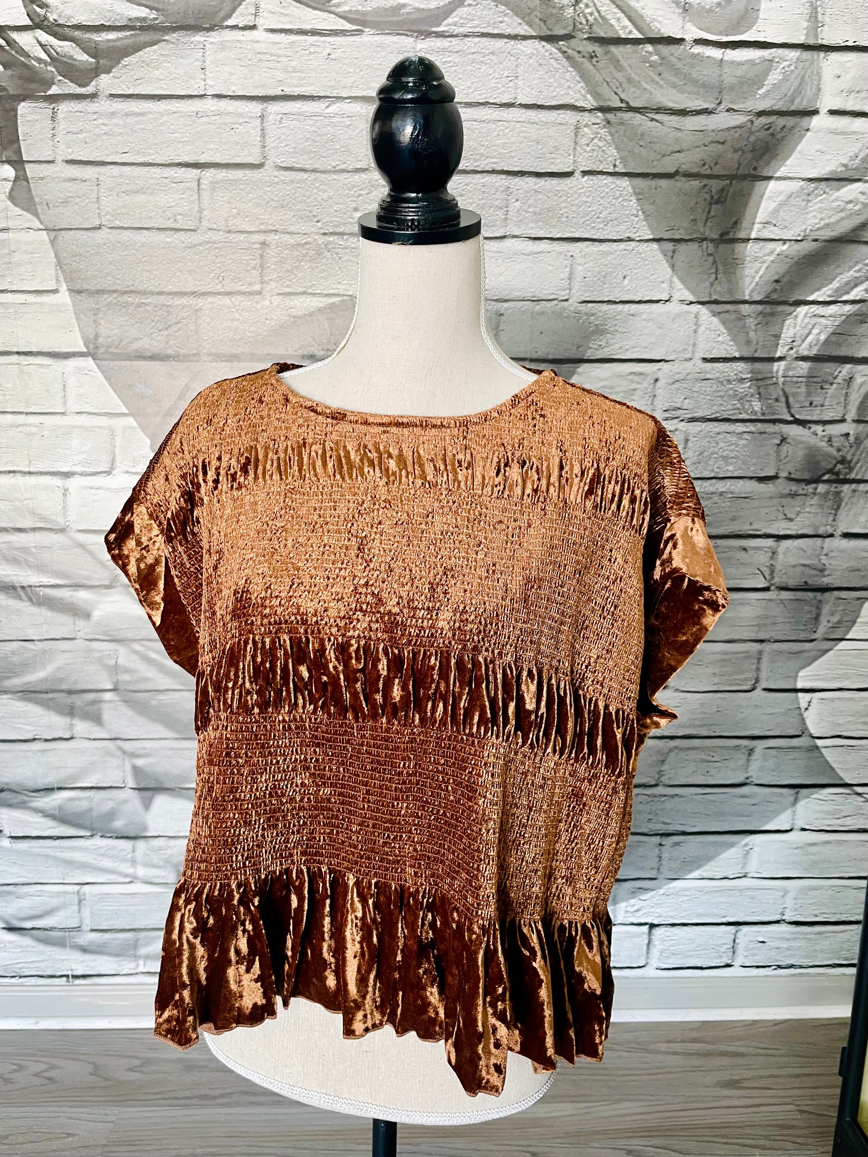 Fendi Velvet Blouse in Copper