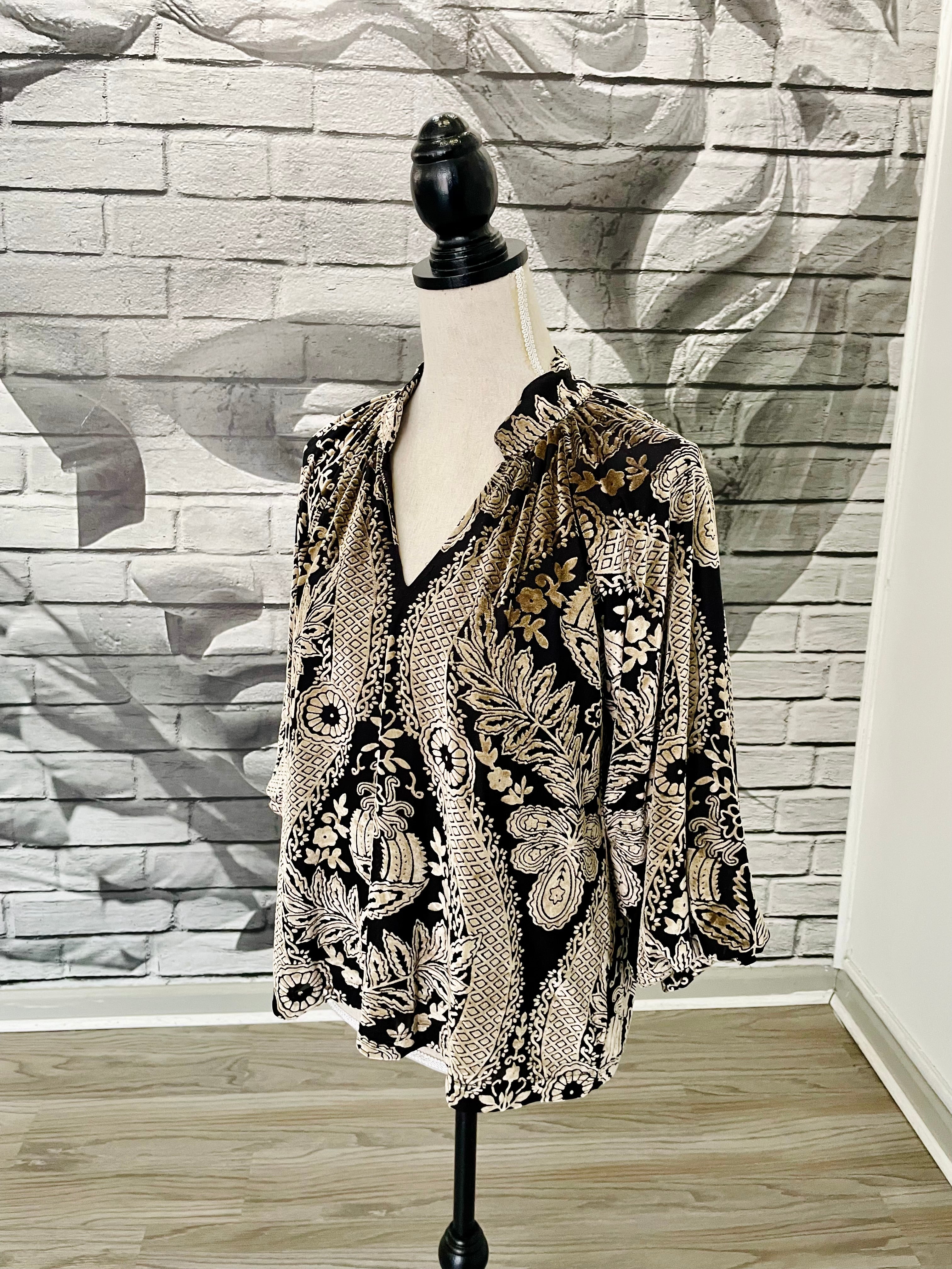 Catarina Velvet Blouse in Smoke