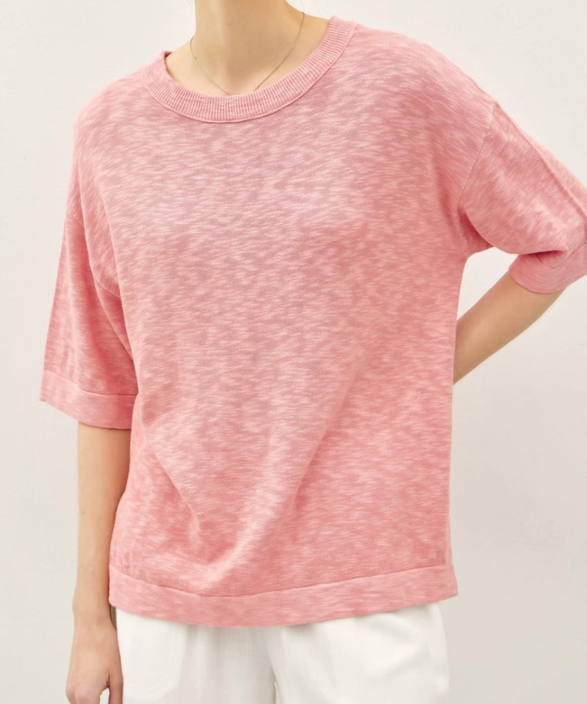 Amy Knit Blouse in Rose