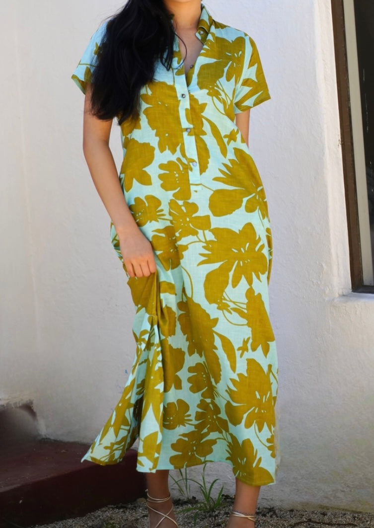 Delilah Maxi Dress in Turquiose