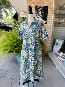 Debbie Midi Dress in Jade