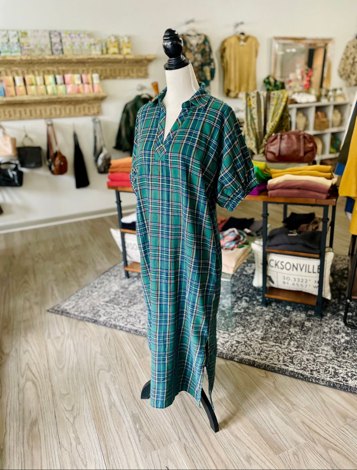 Angela Plaid Dress