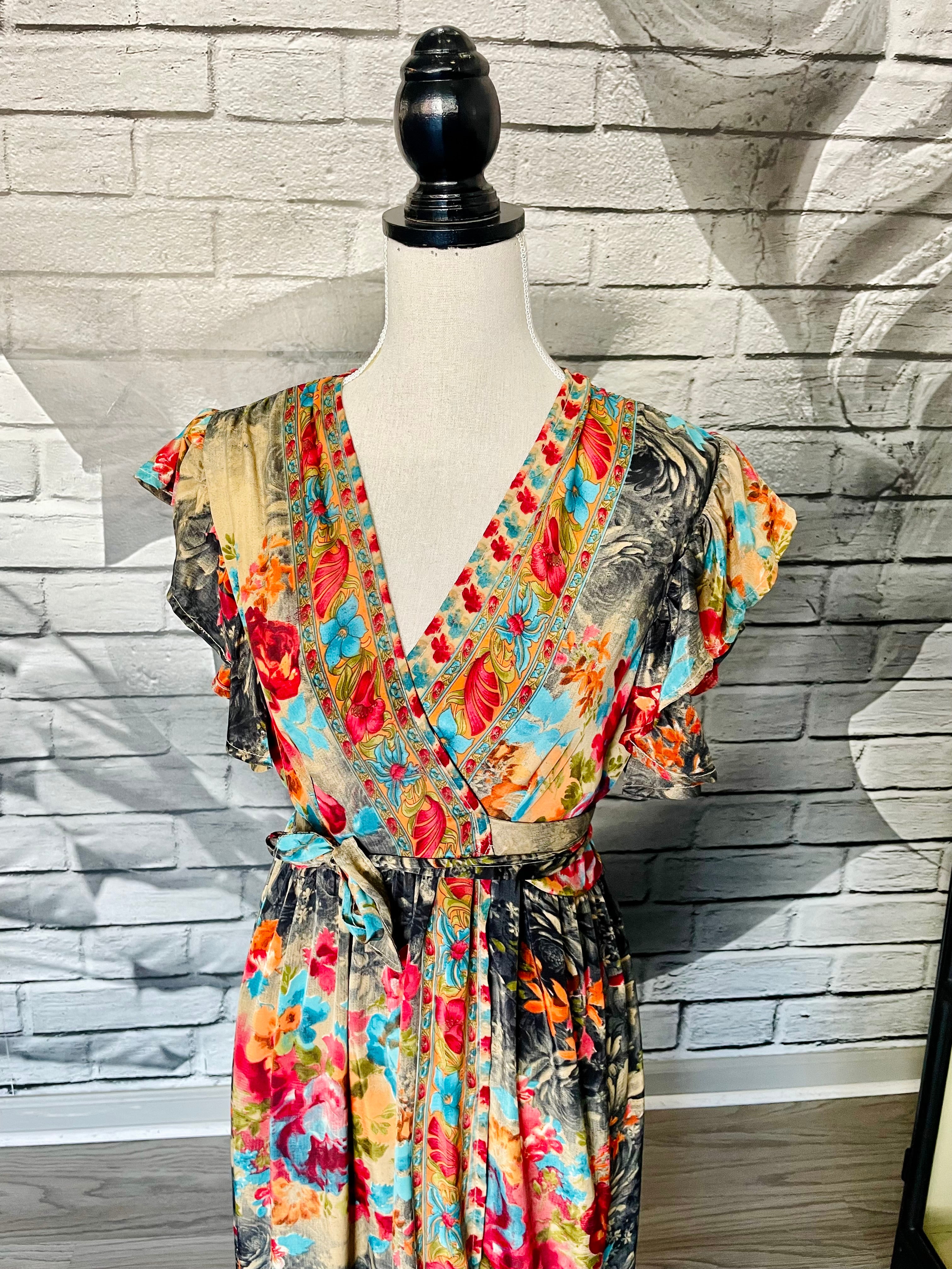 Margaret Wrap Dress in Multi