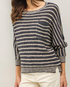 Darren Knit Blouse in Charcoal