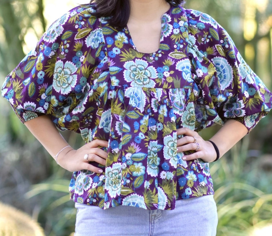 Rosemary Blouse in Eggplant