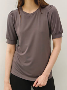 Faith Puff Sleeve Top in Charcoal